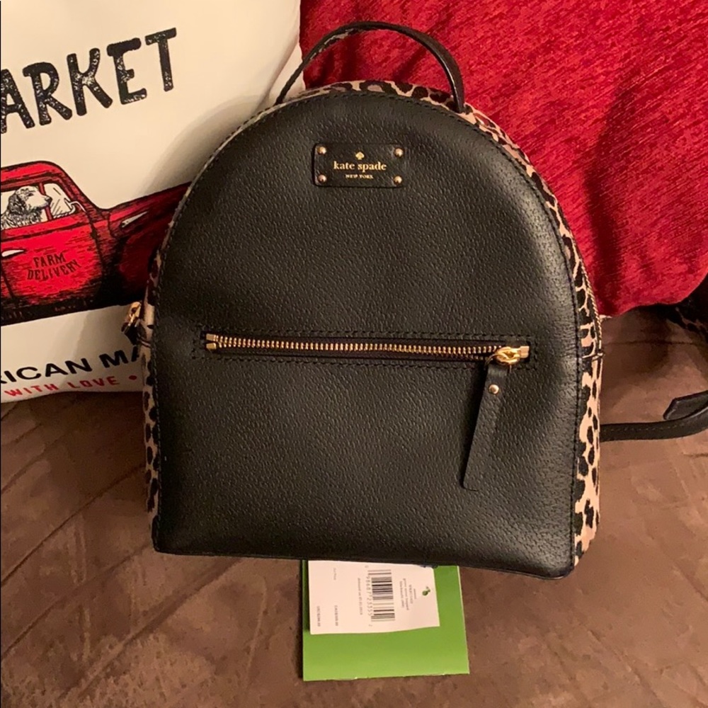 New Kate Spade Grove Street Leopard Backpack